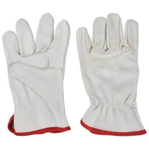 Off White Plain Chrome Leather Safety Gloves, For Industrial, Gender : Unisex