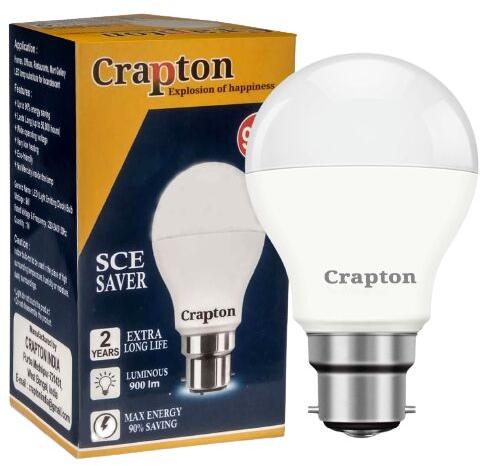 Round Crapton 9 Watt Led Bulb, For Home, Mall, Hotel, Office, Color : White