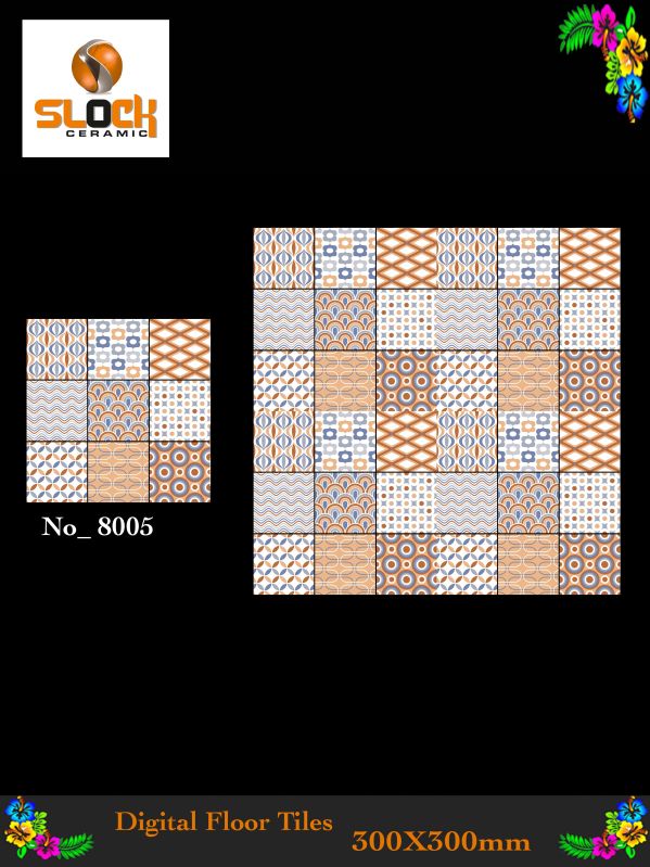 Square Ceramic moroccan tiles 8005, for Kitchen, Interior, Bathroom, Packaging Type : Carton Box