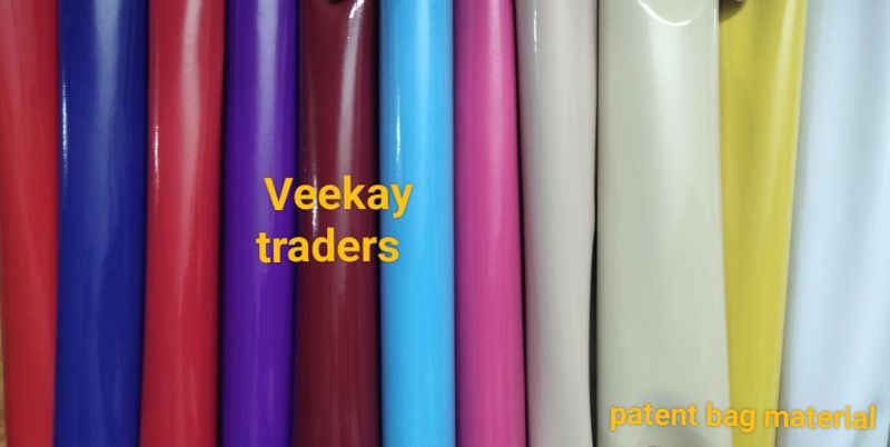 Veekay Traders Plain Multicolour Patent Rexine Fabric, for Garments, Blazer, Bags, Packaging Type : Roll