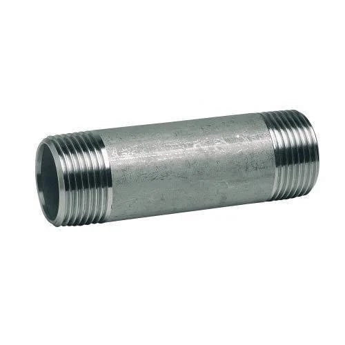 Polished Stainless Steel Screwed Forged Barrel Nipple, Color : Grey