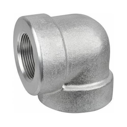 Grey Polished Stainless Steel Screwed Forged Elbow, For Pipe Fitting