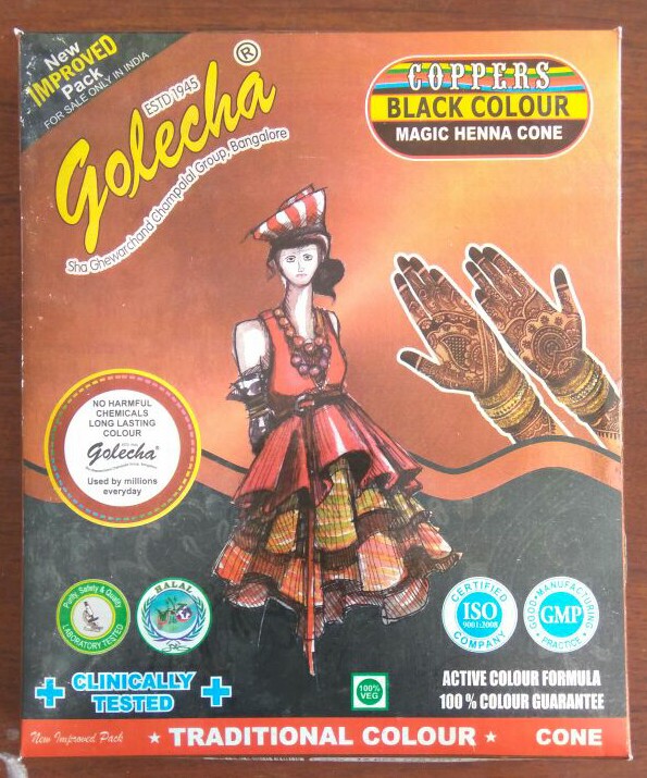 Paste Golecha Copper Series Black Henna Cone, for Parlour, Personal, Purity : 100%
