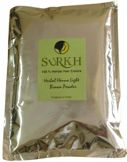 Brown Surkh Herbal Hair Color Powder, for Parlour, Personal, Packaging Type : Plastic Packet