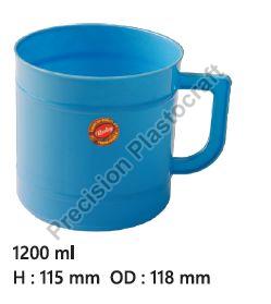 Blue Round 1200ml Close Handle Plastic Mug, for Bathroom, Style : Modern