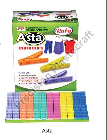 Plain Asta Plastic Cloth Clips, Feature : Crack Proof, Durable, Fine Finish, High Strength, Optimum Quality