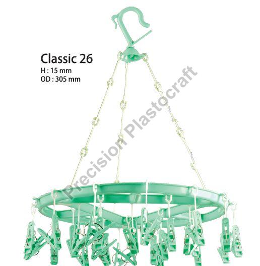 Green Classic 26 Plastic Round Cloth Hanger, for Home, Style : Classy