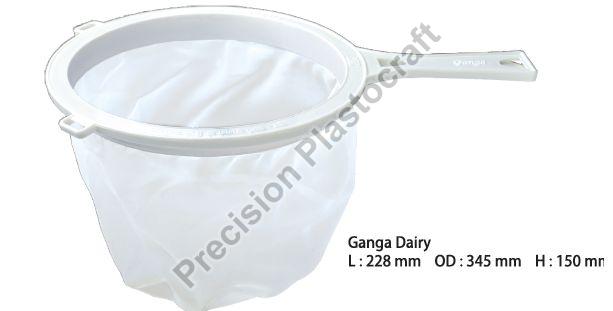 Heavy Duty Nylon Cloth Ganga Dairy Milk Strainer, Handle Material : Plastic