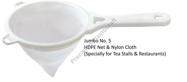 White No.5 Jumbo Ruby Tea Strainer, Shape : Round