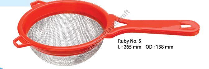 No. 5 Ruby Juice Strainer, Handle Material : Plastic