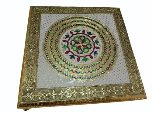 8x8 Inch Meenakari Wooden Moti Bajot, Feature : Accurate Dimension, Attractive Designs, Quality Tested