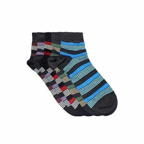 Cotton Lycra Multicolor Ankle Length Socks, Technics : Machine Made