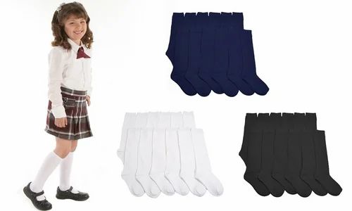 Plain Cotton School Socks, Size : All Sizes