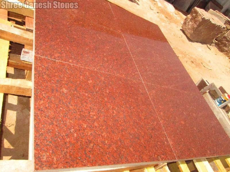 Bush Hammered Gem Red Granite Slabs, Size : Multisizes