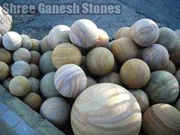 Polished Dotted Sandstone Sphere, Shape : Round