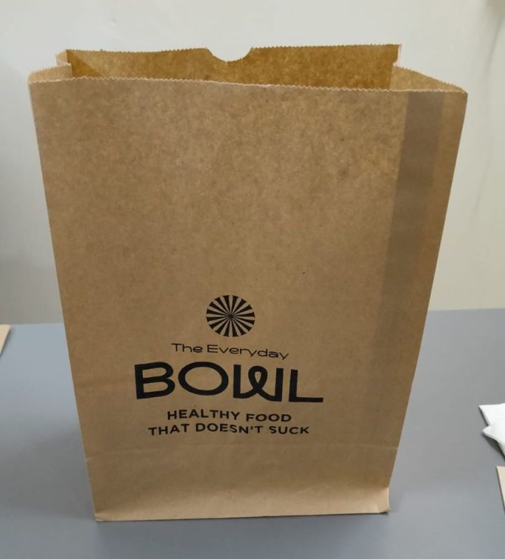 100 GSM Brown Paper Bags, for Packaging, Size : 10x8 Inch