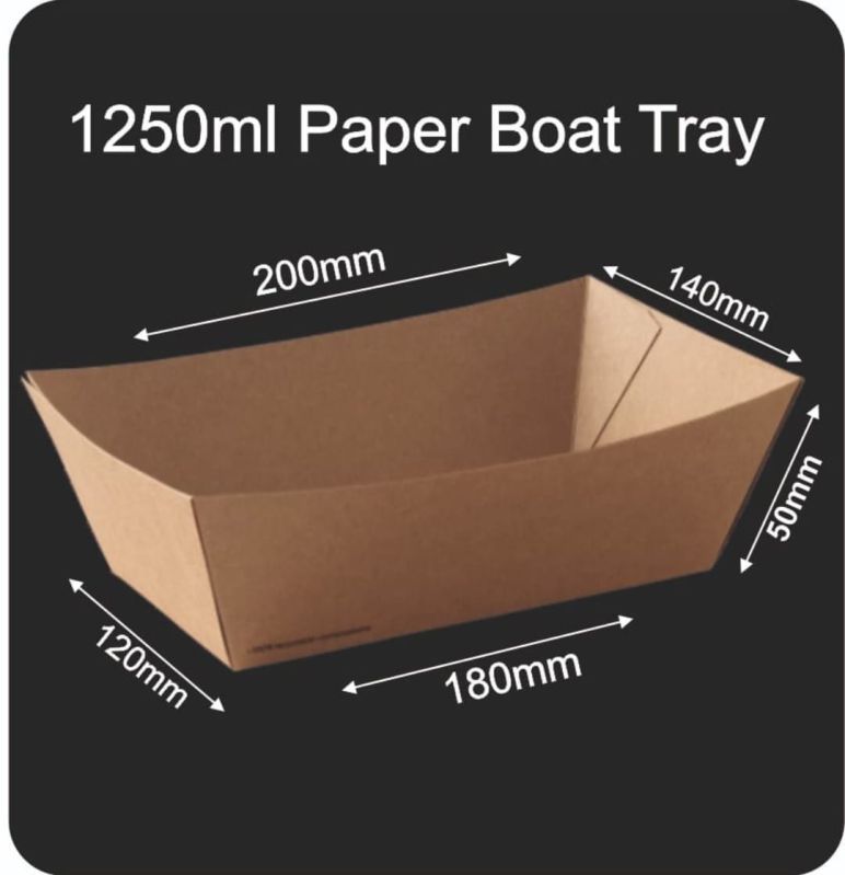 1250 ml Paper Boat Tray, Technics : Machine Made