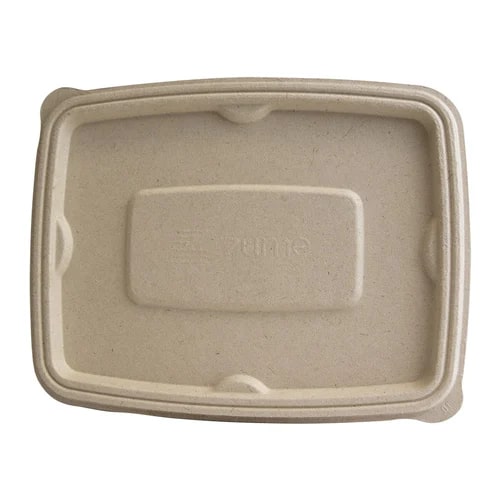Brown Rectangle 90 mm Bagasse Container Lids