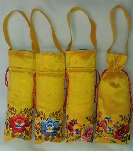Silk Embroidered Bottle Cover, for Home, Feature : Soft, Easy To Clean, Anti Wrinkle, Anti Shrink