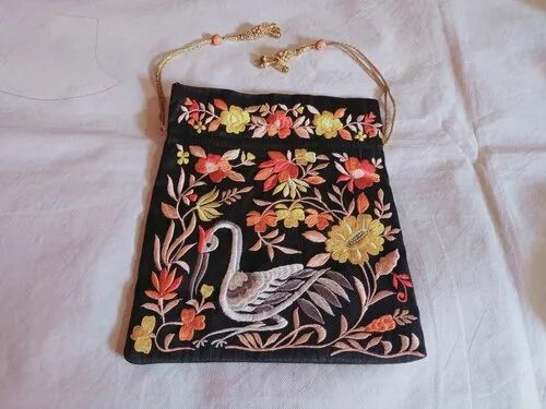 Cotton Multicolor Embroidered Potli Bag