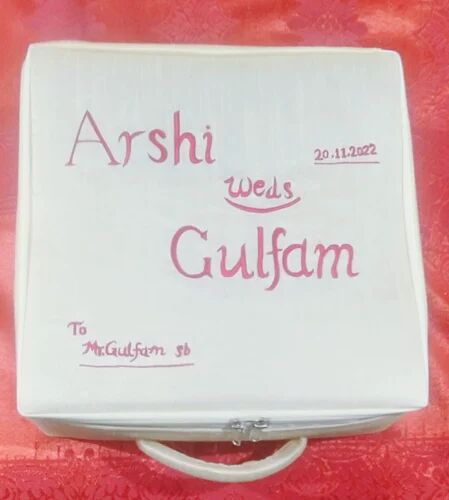 Square Printed Wedding Gift Box, Color : White