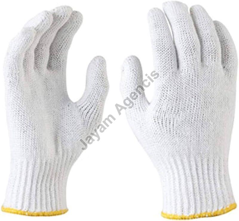 Plain White Cotton Knitted Gloves, for Winter Wear, Feature : Soft, Smooth Texture, Skin Friendly