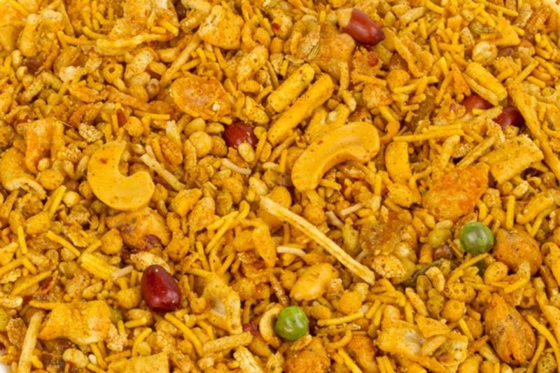 Yellow Kashmiri Mixture Namkeen, for Snacks, Home, Hotel, Style : Fried