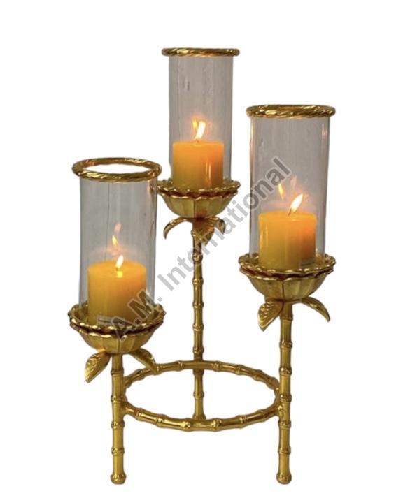 Casted Aluminium Hurricane Candle Holders, For Home Decoration, Party, Table Centerpieces, Size : 24 X 14