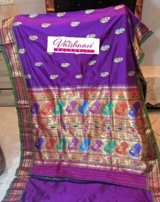 Purple Ladies Fancy Silk Paithani Saree, Occasion : Casual Wear, Party Wear