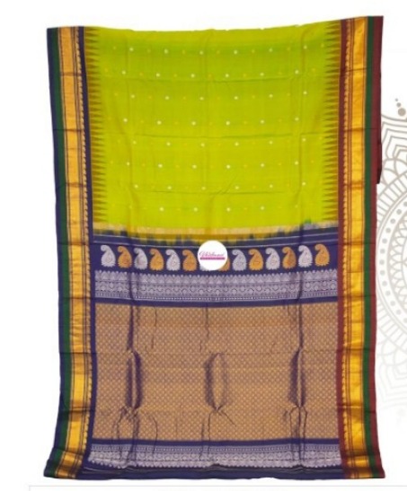 Printed Silver Ladies Modern Gadwal Sarees, Speciality : Easy Wash, Dry Cleaning, Anti-wrinkle, Shrink-resistant