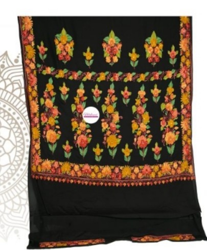 Ladies Printed Chiffon Kashmiri Saree, Feature : Anti-Wrinkle, Comfortable, Easily Washable, Embroidered