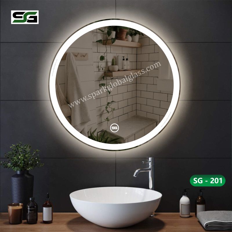 Spark Global Glass LED Sensor Mirror SG-201 - White, Warm White, Mix Light - Ideal For Bathroom