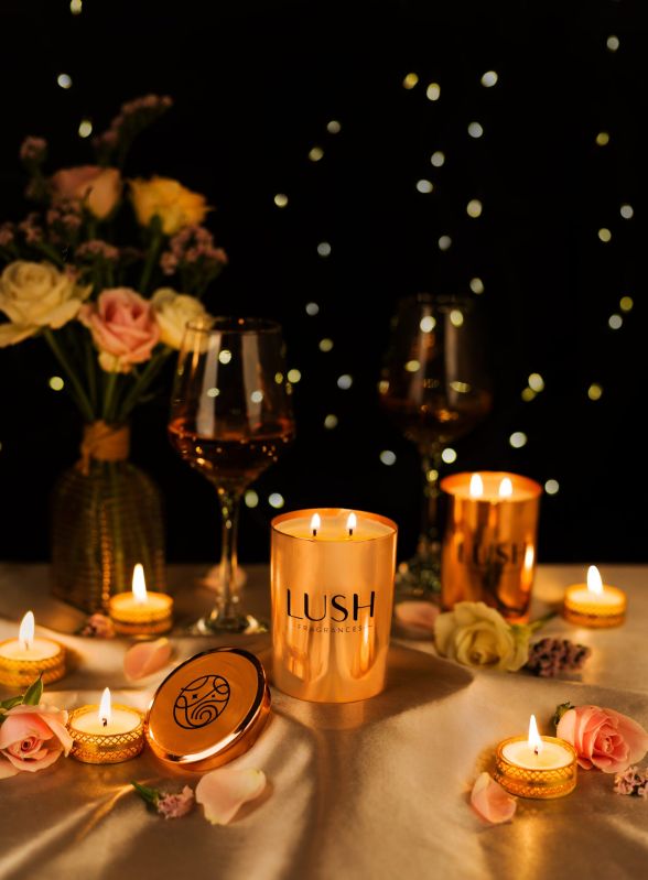 Lush Fragrances Pillar Highest Grade Soy Wax Celestial Love Scented Candles, for Decoration, Technics : Handmade