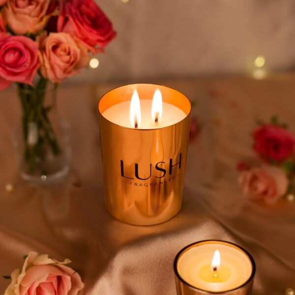Lush Fragrances Pillar Highest Grade Soy Wax Cosmic Love Scented Candles, for Decoration, Technics : Handmade