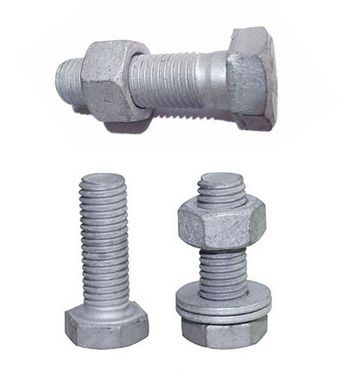 Grey Hexgonal Polished Metal Hex Bolt & Nuts, for Industrial, Size : Standard