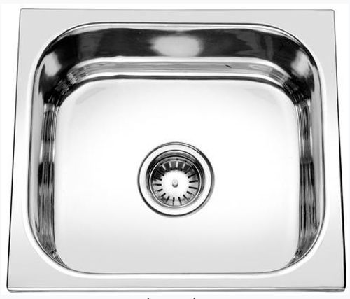 Grey Polished Stainless Steel Kitchen Sink, Shape : Square