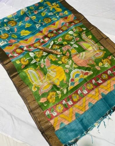 Pichwai Tussar Silk Sarees Hand Painted