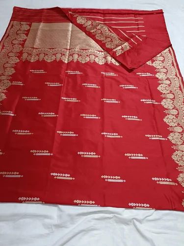 Red Handloom Katan Banarasi Pure Silk Saree