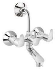 Luna Brass 2 In 1 Wall Mixer Tap