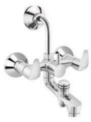 Luna Brass 3 In 1 Wall Mixer Tap