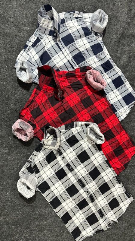 Mens Trendy Cotton Check Shirt