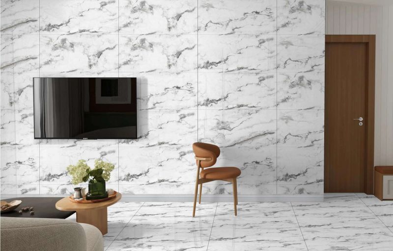 Armonios White Carving Series Glazed Vitrified Tiles