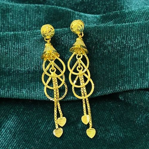 Ladies Gold Hanging Earrings