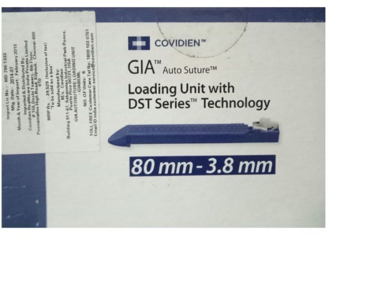 Covidien GIA 6048L 80mm-3.8 Mm Loading Unit With DST Series GIA Auto Suture