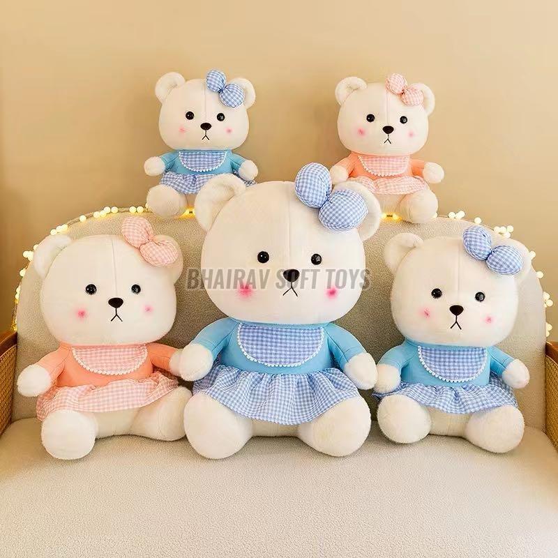 35 Cm Bow Frock Bear Stuffed Toy