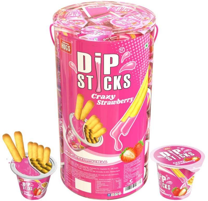 Dip Sticks Strawberry PVC 60PCS Jar