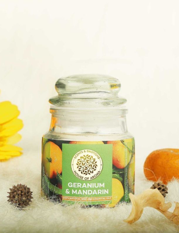 Geranium & Mandarin Natural Scented Candle