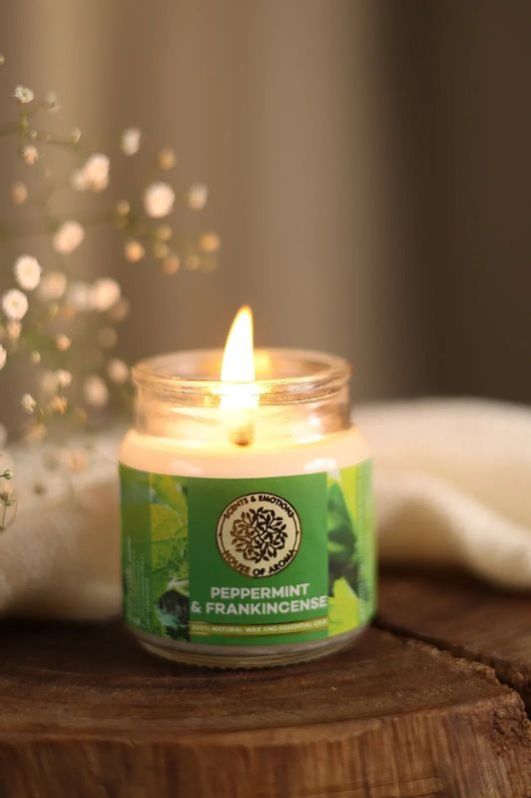 Peppermint & Frankincense Natural Scented Candle