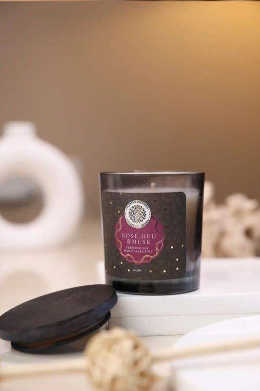 Rose Oud Musk Home Decor Candle Natural Soy Wax