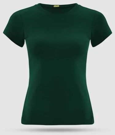 Ladies Green Plain T Shirt